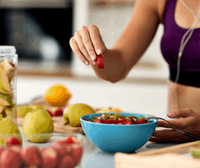 deportista preparando la comida